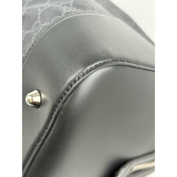 Gucci Large Savoy Duffle Bag GG Supreme Monogram Grey/Black Calfskin Trim - Picture 9 of 16